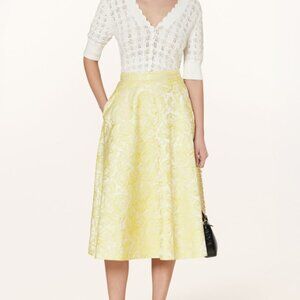 BAUM UND PFERDGARTEN SAYA Yellow Rose Jacquard Skirt